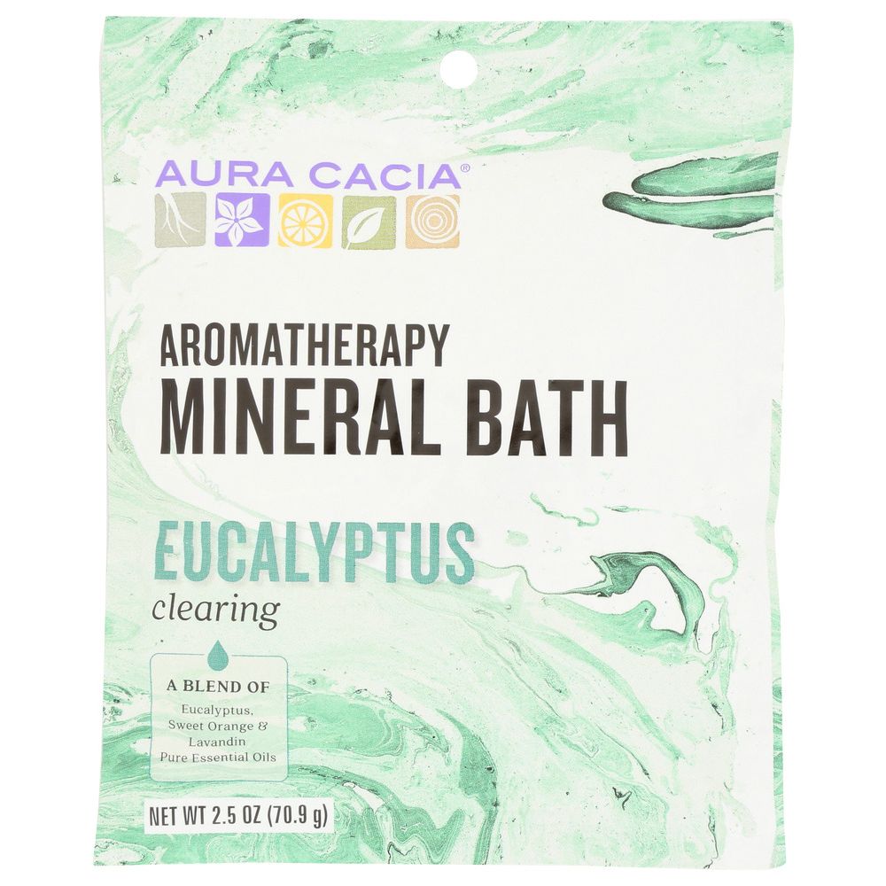 AURA CACIA: Aromatherapy Mineral Bath Clearing Eucalyptus, 2.5 Oz