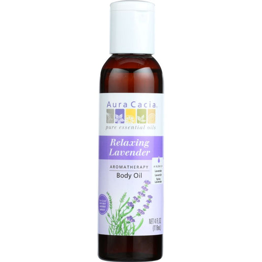 AURA CACIA: Aromatherapy Body Oil Relaxing Lavender, 4 oz