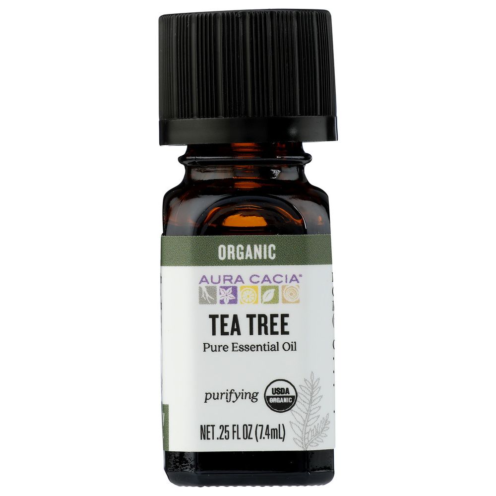 AURA CACIA: Organic Tea Tree Essential Oil, 0.25 oz