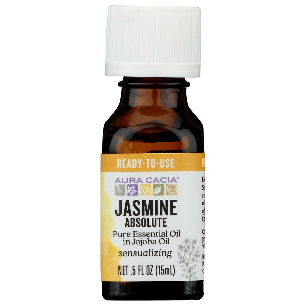 AURA CACIA: Jasmine Absolute in Jojoba Oil, 0.5 oz