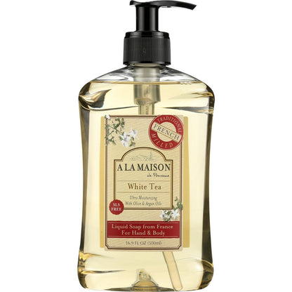 A LA MAISON DE PROVENCE: Hand & Body Liquid Soap White Tea, 16.9 Oz