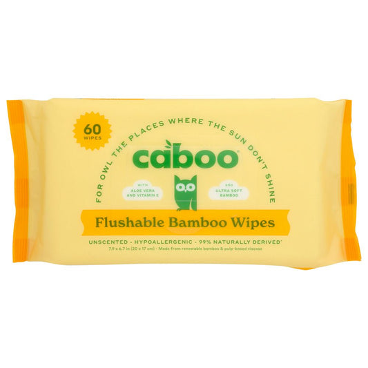 CABOO: Wipes Bamboo Flushable, 60 ct