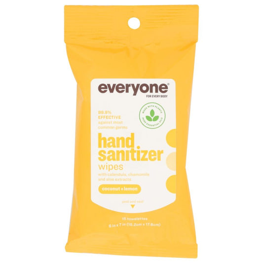 EVERYONE: Wipes Sanitizer Coconut Lemon 15ct, 1 ea