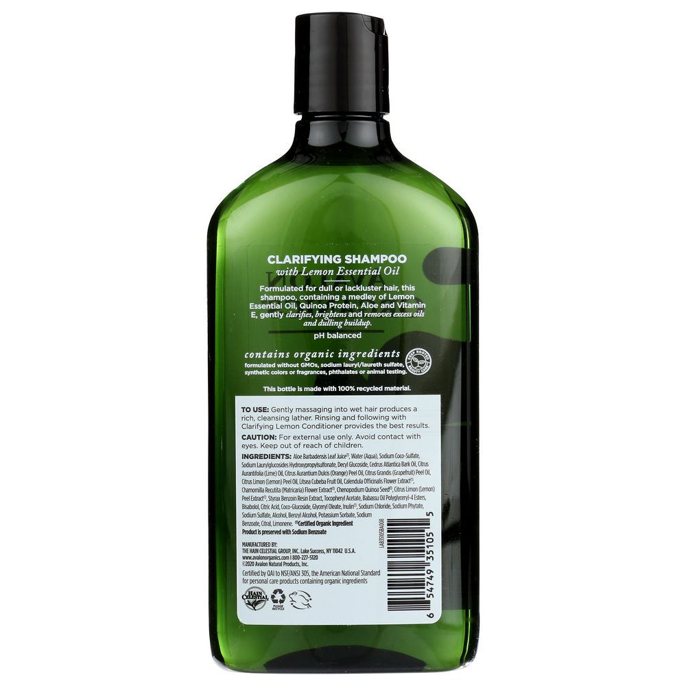 AVALON ORGANICS: Shampoo Clarifying Lemon, 11 oz