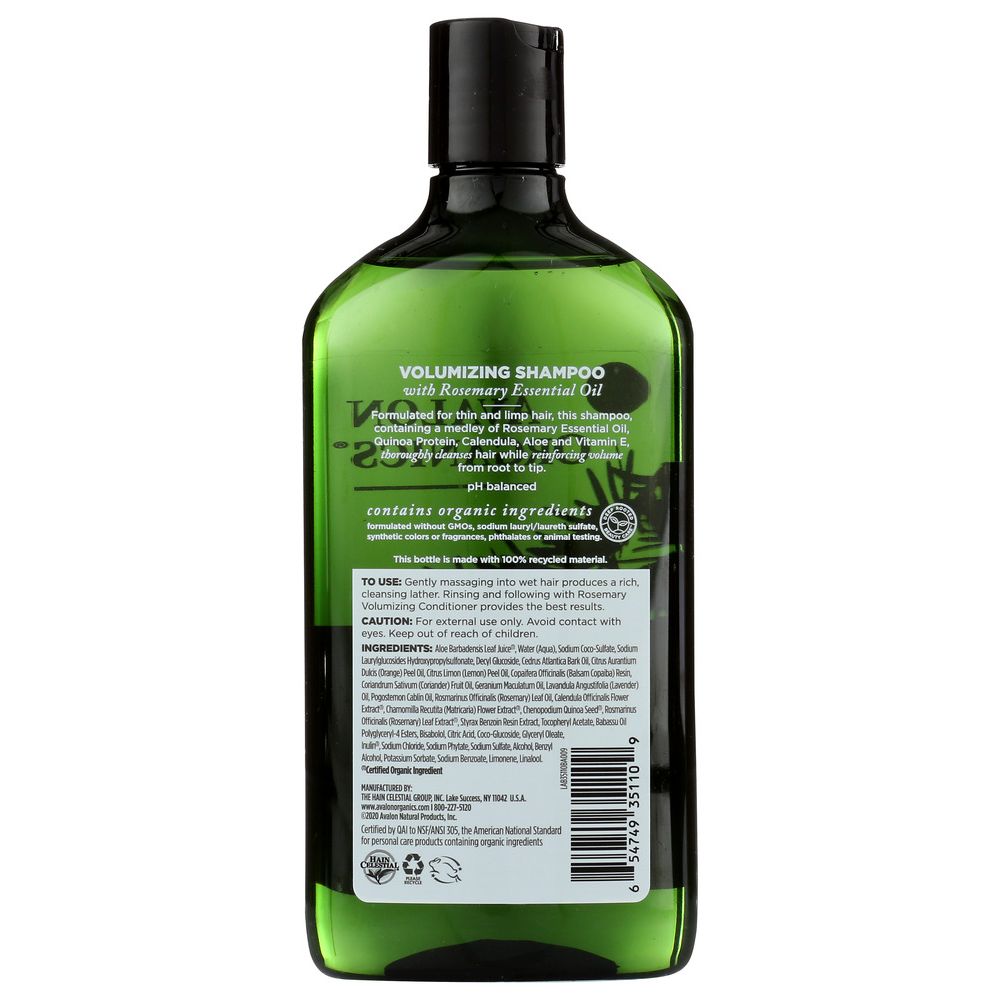 AVALON ORGANICS: Shampoo Volumizing Rosemary, 11 oz