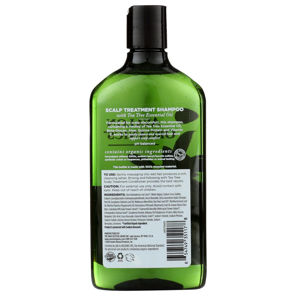 AVALON ORGANICS: Shampoo Scalp Treatment Tea Tree, 11 Oz