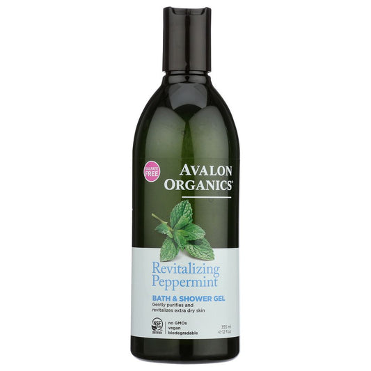 AVALON ORGANICS: Bath & Shower Gel Peppermint, 12 oz