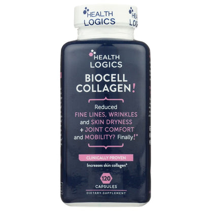 HEALTH LOGICS: Biocell Collagen, Clinically Proven & Patented, Joint And Skin Care, 120 cp