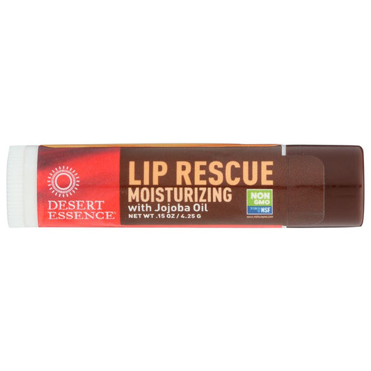 DESERT ESSENCE: Lip Rescue Moisturizing Jojoba Oil Lip Balm, 0.15 oz