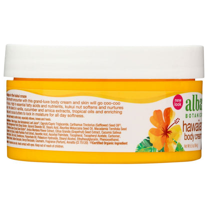 ALBA BOTANICA: Hawaiian Body Cream Kukui Nut, 6.5 oz