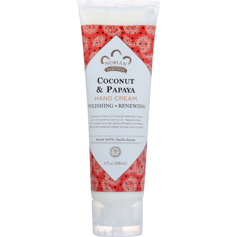 NUBIAN HERITAGE: Hand Cream Coconut Papaya, 4 oz