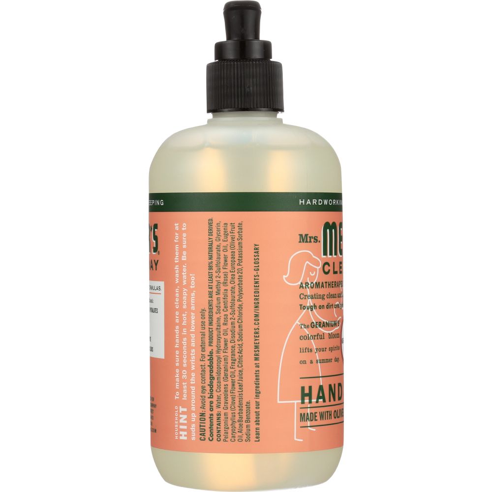 MRS MEYERS CLEAN DAY: Liquid Hand Soap Geranium Scent, 12.5 oz