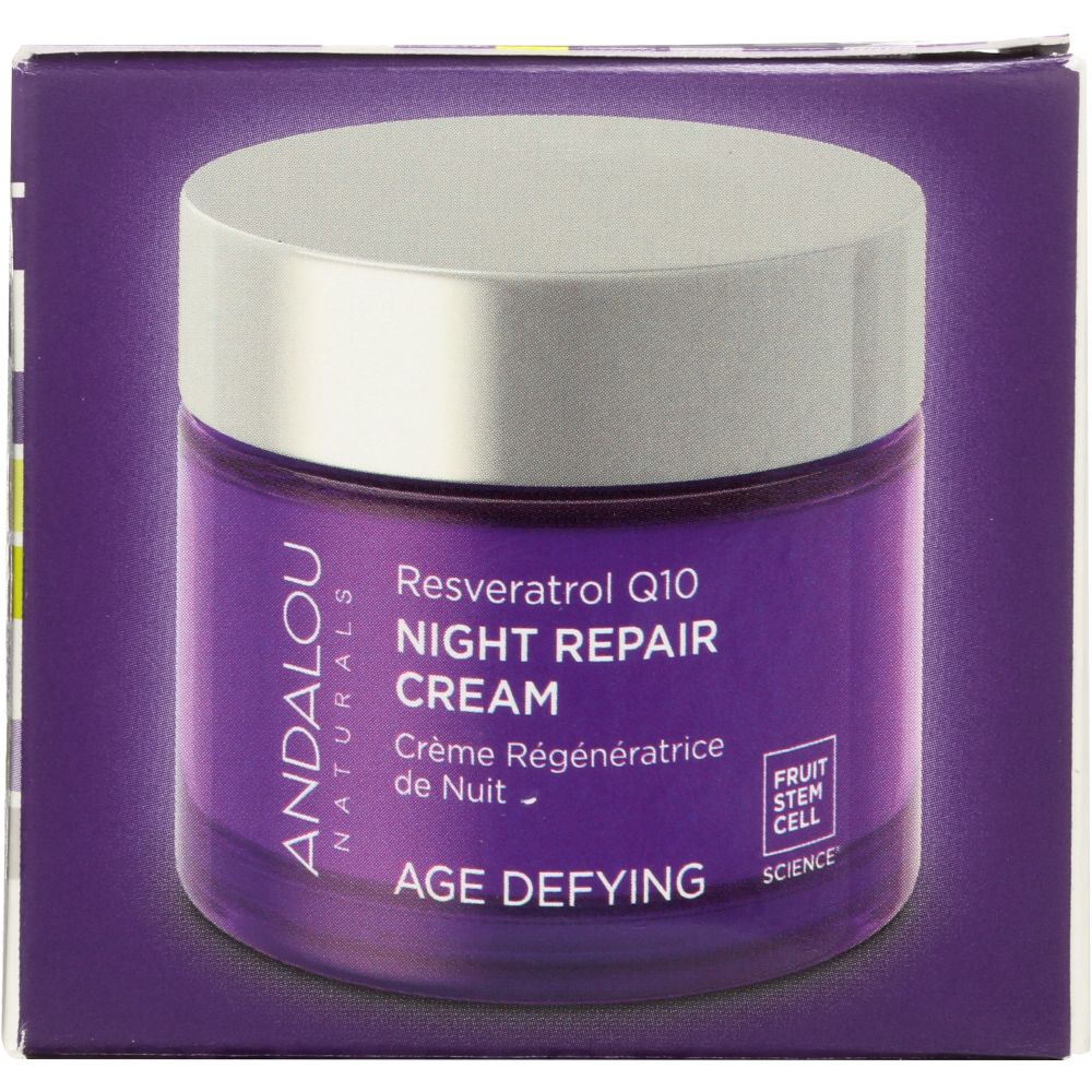 ANDALOU NATURALS: Resveratrol Q10 Night Repair Cream Age-Defying, 1.7 Oz