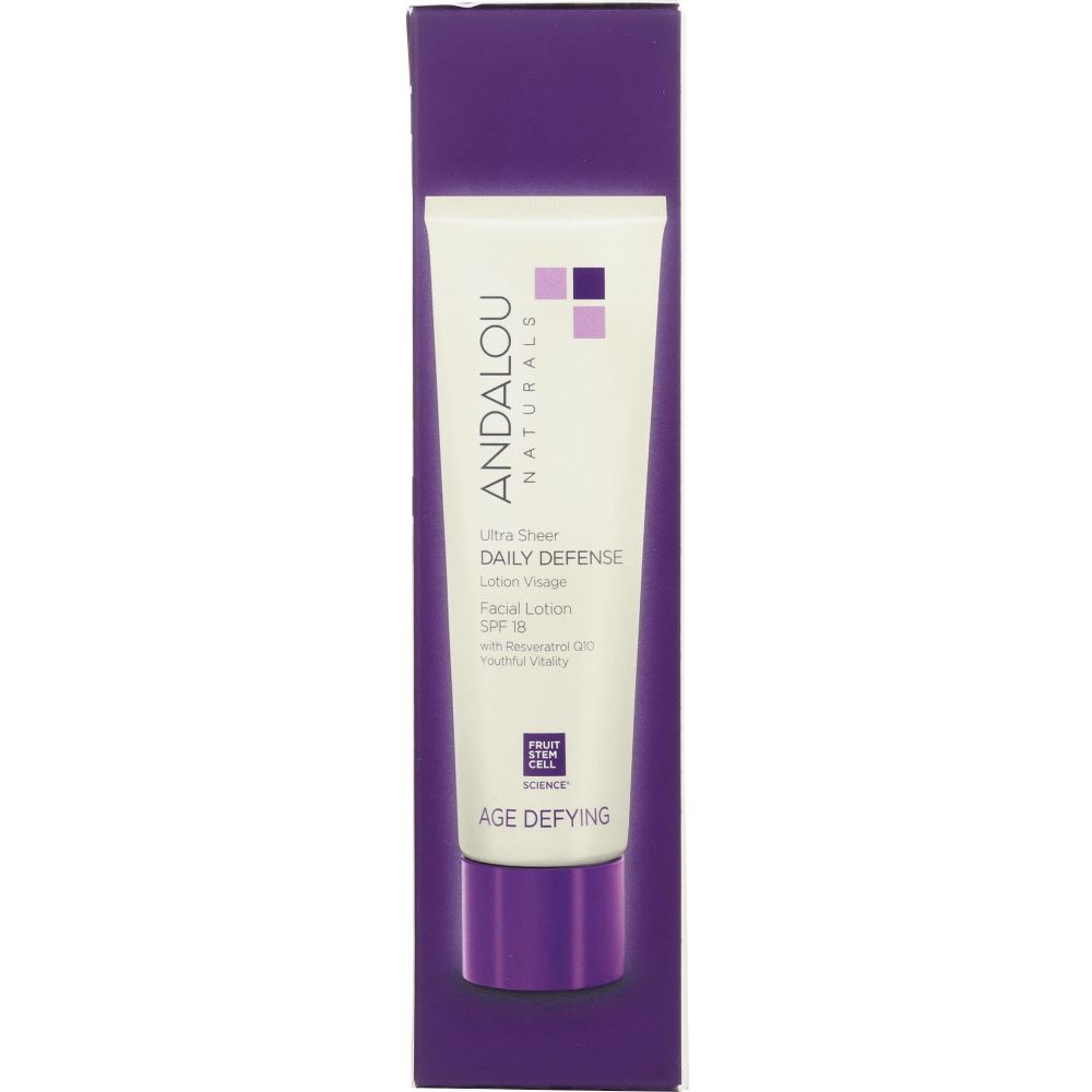 ANDALOU NATURALS: Ultra Sheer Daily Defense Facial Lotion with SPF 18 Age Defying, 2.7 Oz