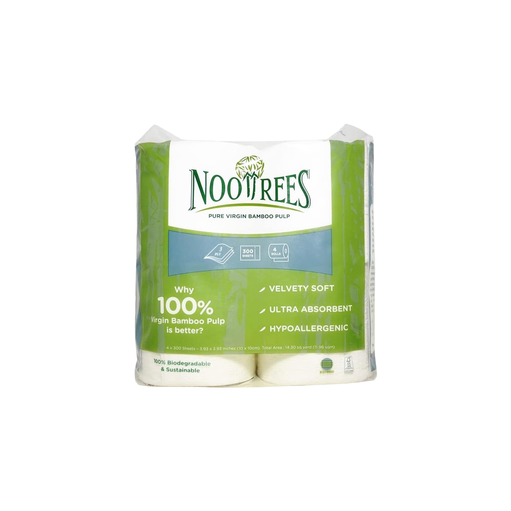 NOOTREES: Bamboo Toilet Rolls 4 Rolls 300 Sheets, 1 ea