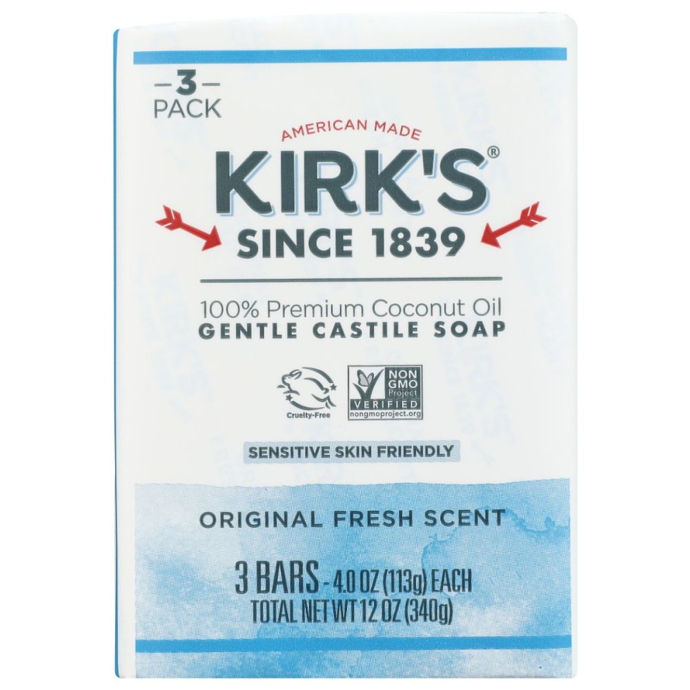 KIRKS: Original Fresh Scent Bar Soap 3Pk, 12 oz