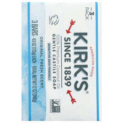 KIRKS: Original Fresh Scent Bar Soap 3Pk, 12 oz