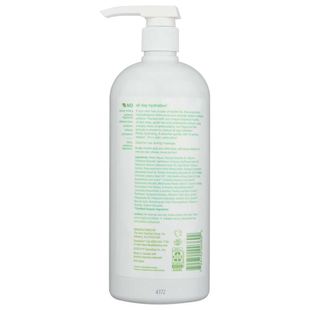 ALBA BOTANICA: Very Emollient Body Lotion Unscented Original, 32 oz